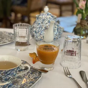 a cup of tea on a table