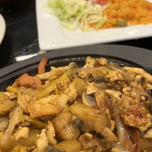 Fajitas Tropical - shrimp, chicken, and scallops!