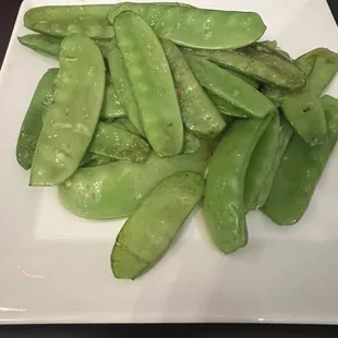 Stir fry Pea pods in peanut oil &amp; spices (off menu item)