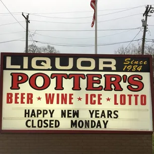 a sign for a liquor store