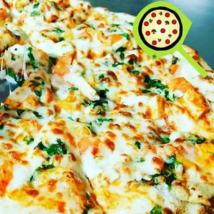 Chicken Spinach Tomato with Buffalo and Alfredo sauces!