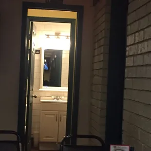 View into Men's Room, from Dining Area