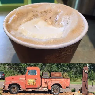 My 1st latte with whipped cream and yes, it was delicious!!  We also enjoyed the house coffee, Alakof.