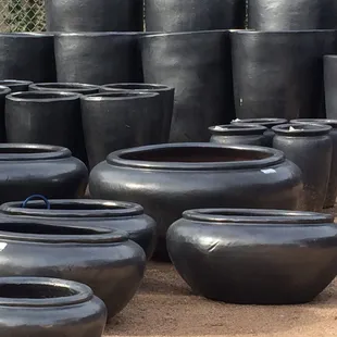 Gun Metal/Lava/Grey Clay Pots at Pottery Blow Out