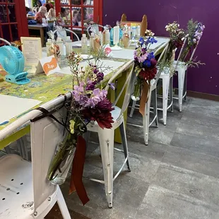 The set up! We added flowers.