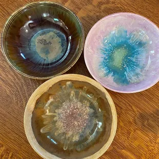 My daughter&apos;s three nine-inch Stoneware bowls.