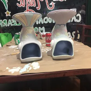 Fish luminaries. Or as I wanna call them, screaming fish twins