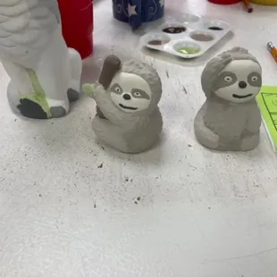 pre-fire salt and pepper sloths and wolf (well bottom half of the wolf)