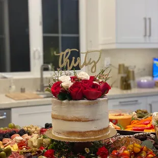 a wedding cake on a platter