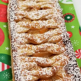 Apple strudel, sold baked or unbaked for you to bake at home, from your freezer to your oven!