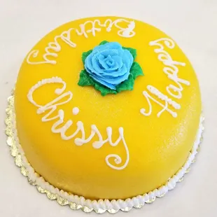 Swedish princess cake with custom color marzipan
