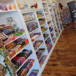 shelves of candy and sweets