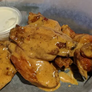 Dry rub Cajun with honey mustard sauce