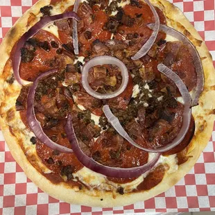 Meat lovers pizza