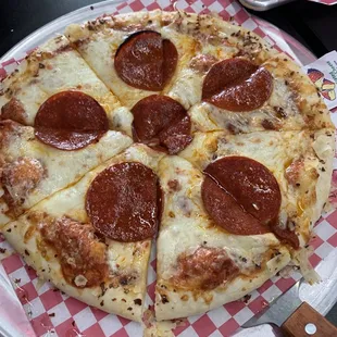 Pizza! Like the old school bowling alley pizza. Really liked it.