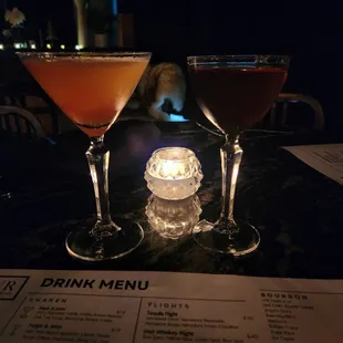 two drinks on a table
