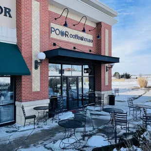 the front of the building