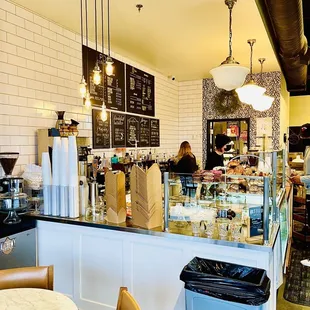 a counter with a variety of items