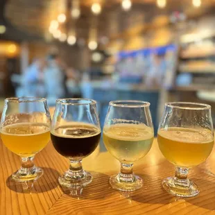 Golden Pilsner, Oatmeal Cookie Brown Ale, Key Lime Frutela, Kasteel Wit Belgian Wheat