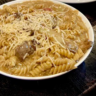 The beef stroganoff was delicious, highly recommended by our waitress