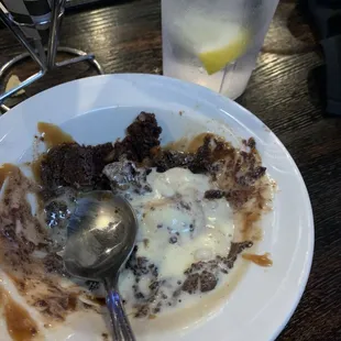 Brownie and ice cream