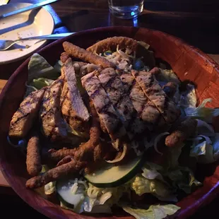Chicken and beans salad. So good! I get it almost every time!