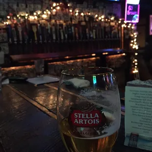 a glass of beer