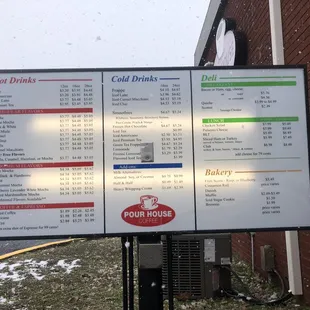Drive-thru menu