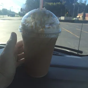 Iced caramel latte