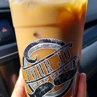 Butterbeer latte with extra creamy oatmilk!