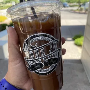 Yummy Barney with decaf cold brew!