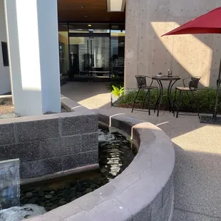 Pleasant outdoor patio to enjoy your coffee