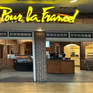 the entrance to the restaurant