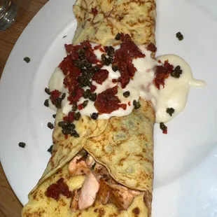 Salmon crepe