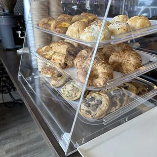 a display of baked goods
