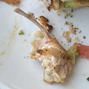 Yes this is the bone that choked me, but the waiters response was &quot;oh....&quot; besides the bone how was everything else?  WTF?