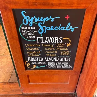 a menu board