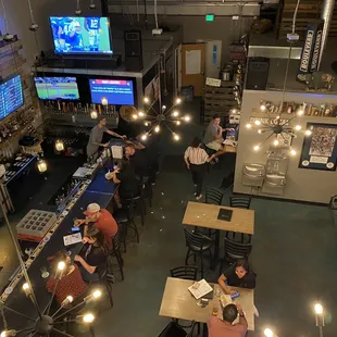 a view of the bar from above