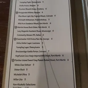 menu