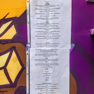 Menu - new items constantly added