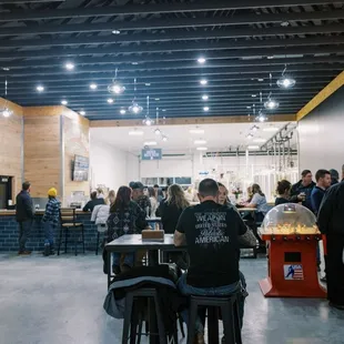 people eating and drinking