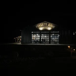 Outdoor view at night.