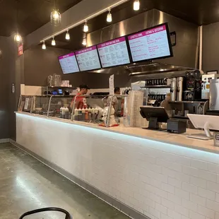 the counter and menus