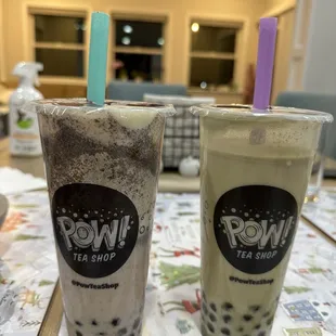 Oreo speedwagon and matcha milk tea