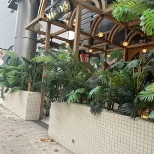 Out front of Manny&apos;s (the restaurant that Powder room is inside of)