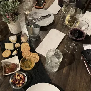 Charcuterie and wine flight