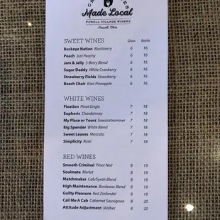 menu