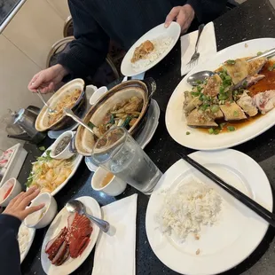 a table full of food