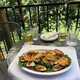 Fresh BBQ oysters.
