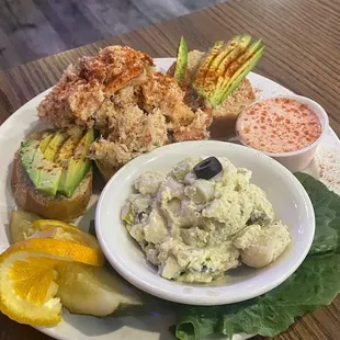 Crab and avocado sandwich